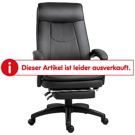 Vinsetto Bürostuhl mit Fußstütze 64 x 64 x 112-120 cm (BxTxH) | Chefsessel Gamingstuhl Drehstuhl Schreibtischstuhl - Bild 1