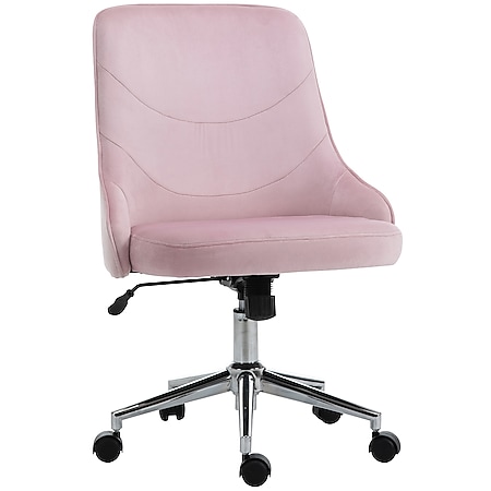 Vinsetto Bürostuhl mit Wippfunktion rosa 57 x 61 x 86-96 cm (BxTxH) | Büromöbel Schreibtischstühl Bürostuhl Drehstuhl - Bild 1