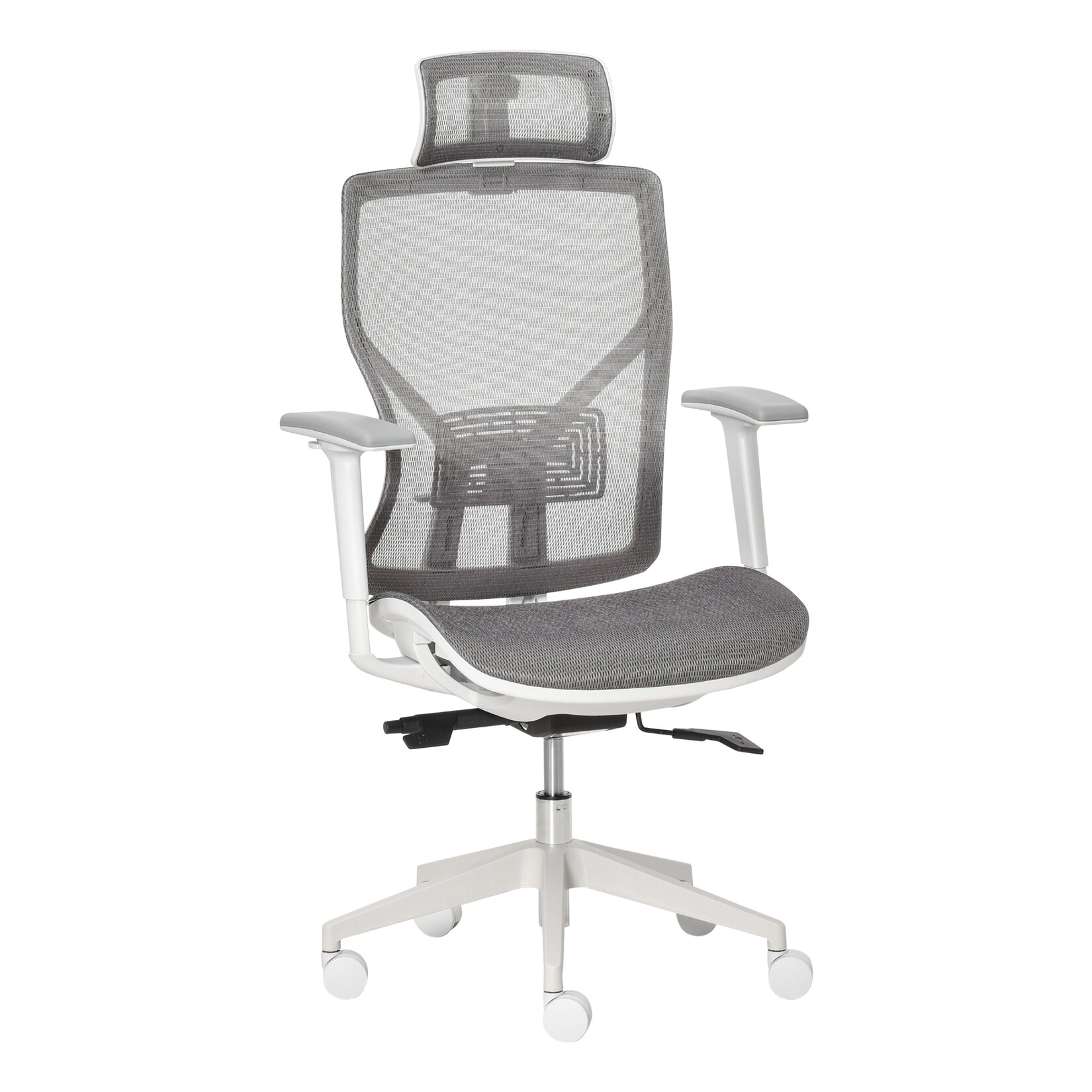 Vinsetto Bürostuhl ergonomisch geformt, high-end gaslift Grau 67 x 65 x 120-128 cm (BxTxH)