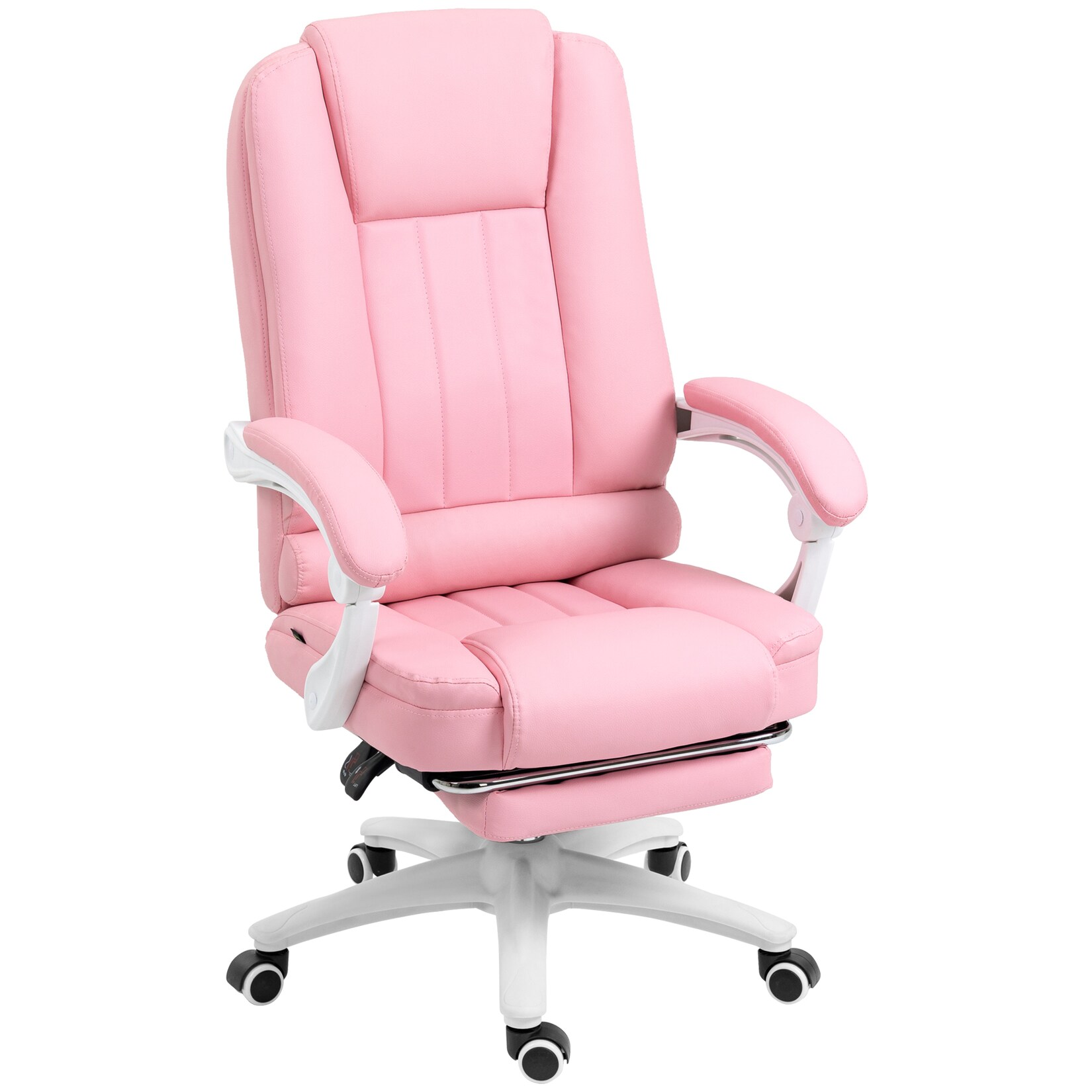 Vinsetto Bürostuhl mit Liegefunktion und Armlehnen rosa 65L x 68B x 107-116H cm