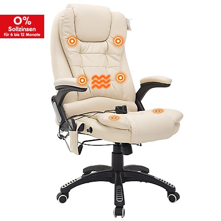HOMCOM Bürosessel / Chefsessel mit Massage- und Wärmefunktion 62 x 68 x (111-121) cm (BxTxH) | Chefsessel Massagesessel Bürostuhl Massagestuhl - Bild 1