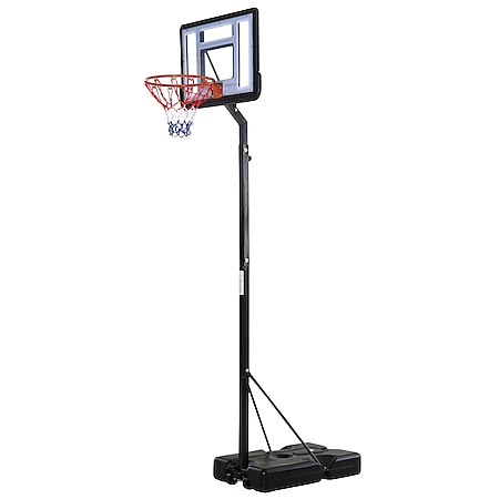 HOMCOM Basketballkorb mit 2 Rädern schwarz 86 x 153 x  250-350 cm (BxTxH) | Basketball Basketballkorb Basketballständer - Bild 1