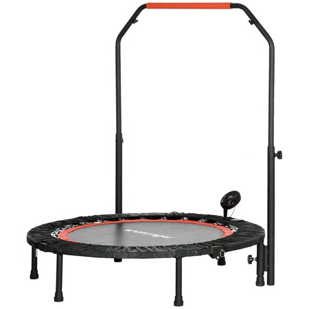 SPORTNOW Trampolin mit LCD-Monitor und Höhenverstellbarem schwarz, rot 102L x 102B x 123H cm | 102 cm faltbares mini-trampolin fitness-rebounder online kaufen bei Netto
