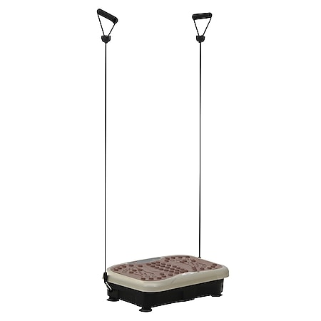 HOMCOM Vibrationstrainer mit USB-Lautsprecher schwarz, beige, braun 54 x 33 x 14 cm (LxBxH) | Vibrationsplatte Vibrationsgerät Fitnesstrainer - Bild 1