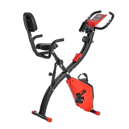 HOMCOM Fahrradtrainer mit LCD Display 97 x 51 x 115 (LxBxH) | Fitnessfahrrad Heimtrainer Ergometer Hometrainer Fitnessgerät - Bild 1