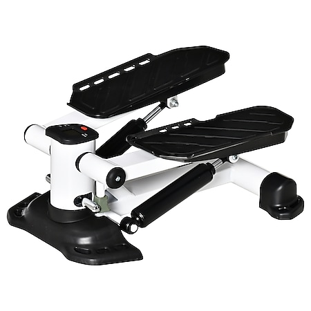 HOMCOM Mini Stepper mit LCD-Bildschirm und Pedalen schwarz, weiß 48L x 34B x 21H cm | Minifahrrad Heimtrainer Pedaltrainer Mini Stepper Stepper Fitness - Bild 1