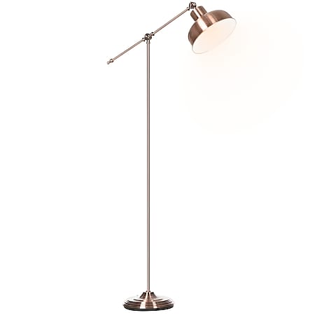 HOMCOM Stehlampe mit verstellbarem Schirm rotbronze 68,5 x 25 x 148 cm (LxBxH) | Stehleuchte Wohnzimmerlampe Leselampe Lampe - Bild 1