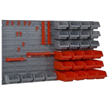 HOMCOM Werkzeugwand-Set 44-teilig 63,5 x 22,5Tx 95,5 cm (BxTxH) | Wandregal Werkzeughalter Werkzeugwand Verstauregal - Bild 1
