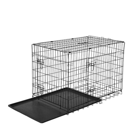PawHut Transportkäfig für Kleintiere schwarz 76 x 53 x cm (LxBxH) | Hundebox Hundekäfig Hunde Transportbox Reisebox online kaufen bei Netto