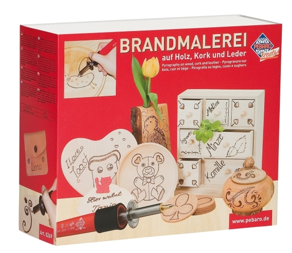 PEBARO Bastelset Brandmalerei Brandmal-Geschenk-Set inkl. Holz - Bild 1