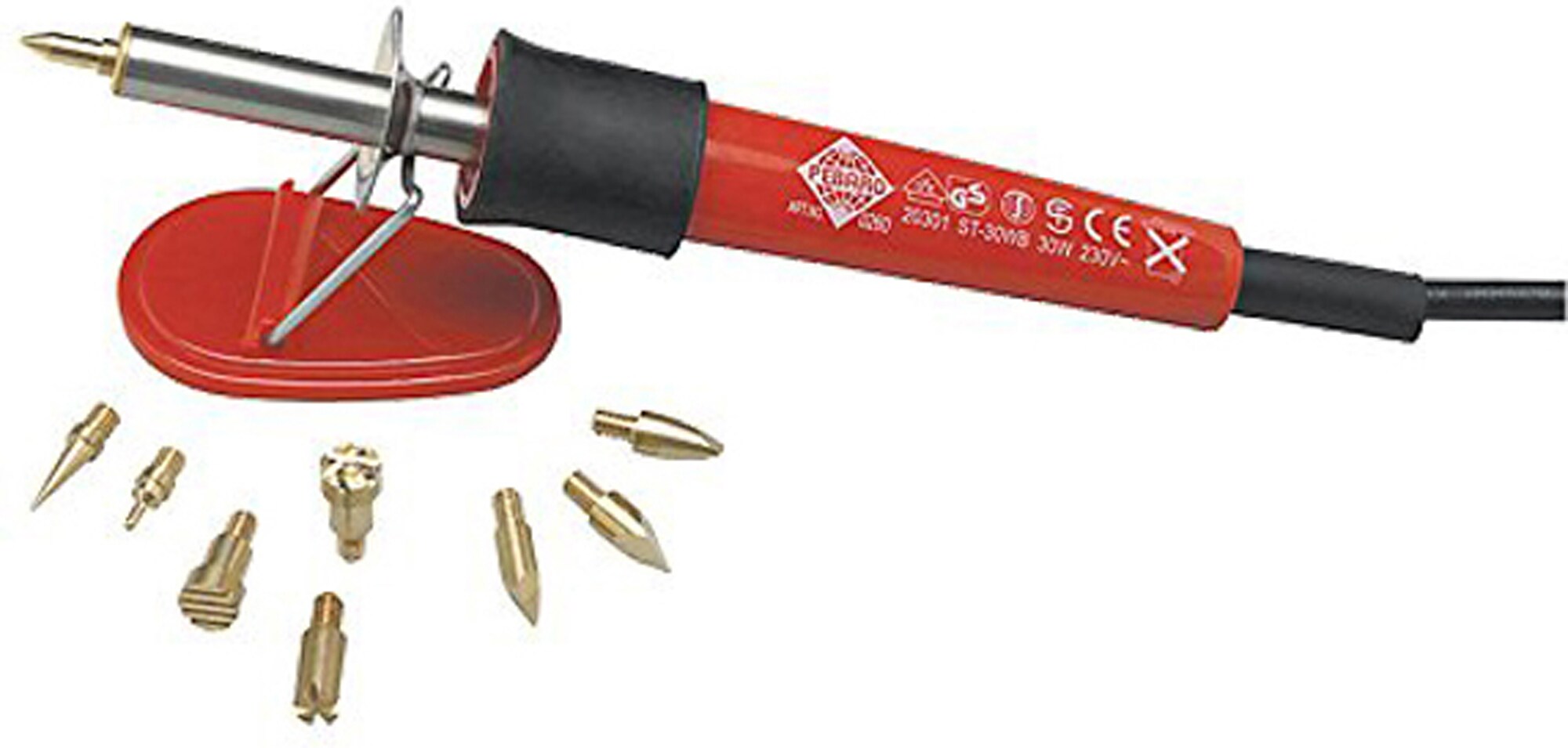 PEBARO Brandmalkolben mit 9 Aufs&auml;tzen Euro Stecker 230V/30W - Bild 1