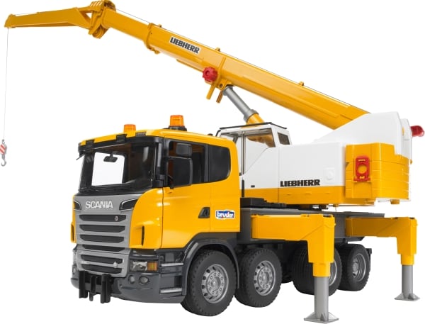 bruder 03570 Scania R-Serie Liebherr Kran-LKW mit Licht und Sound - Bild 1