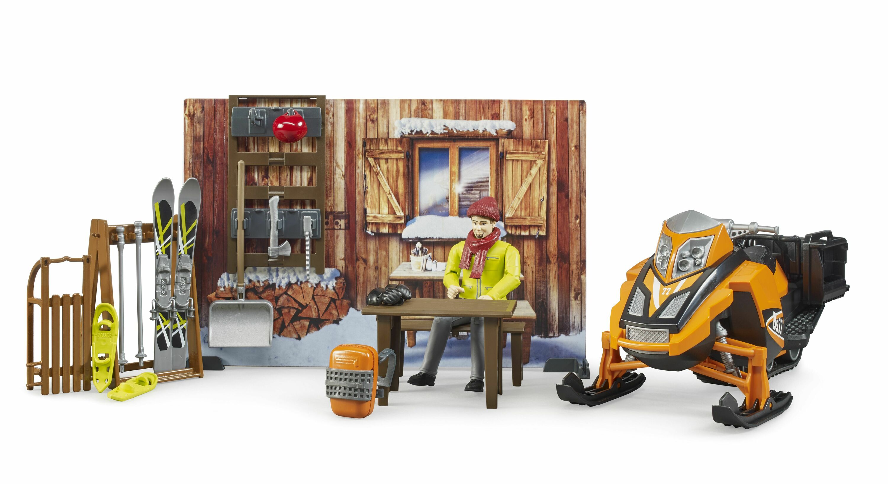 bruder 63102 bworld Bergh&uuml;tte mit Snowmobil - Bild 1