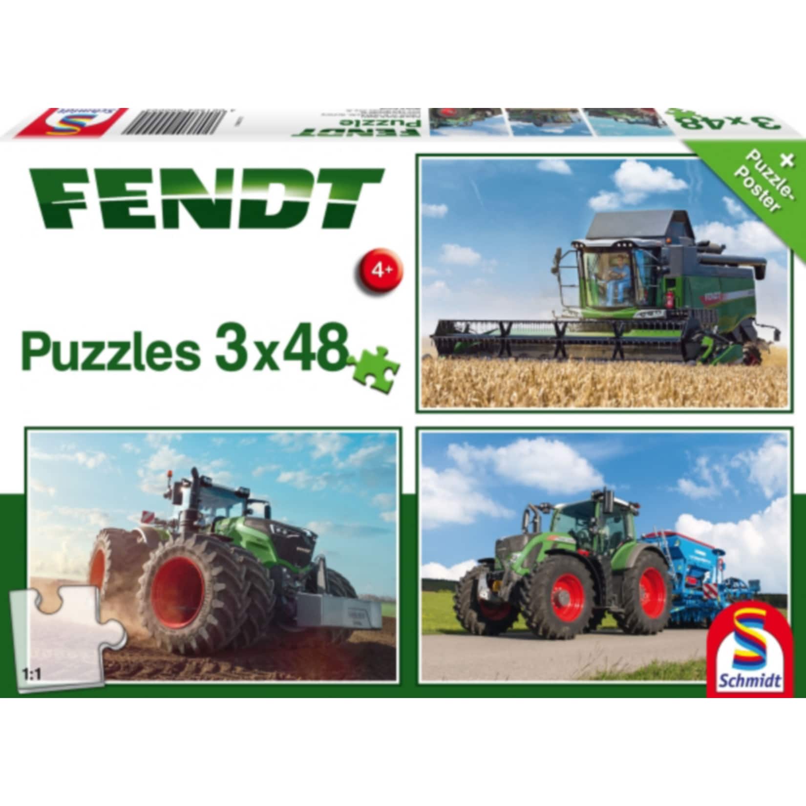 Schmidt Spiele Kinderpuzzle Fendt 1050 Vario / 724 Vario / 6275L, 3x48 Teile - Bild 1