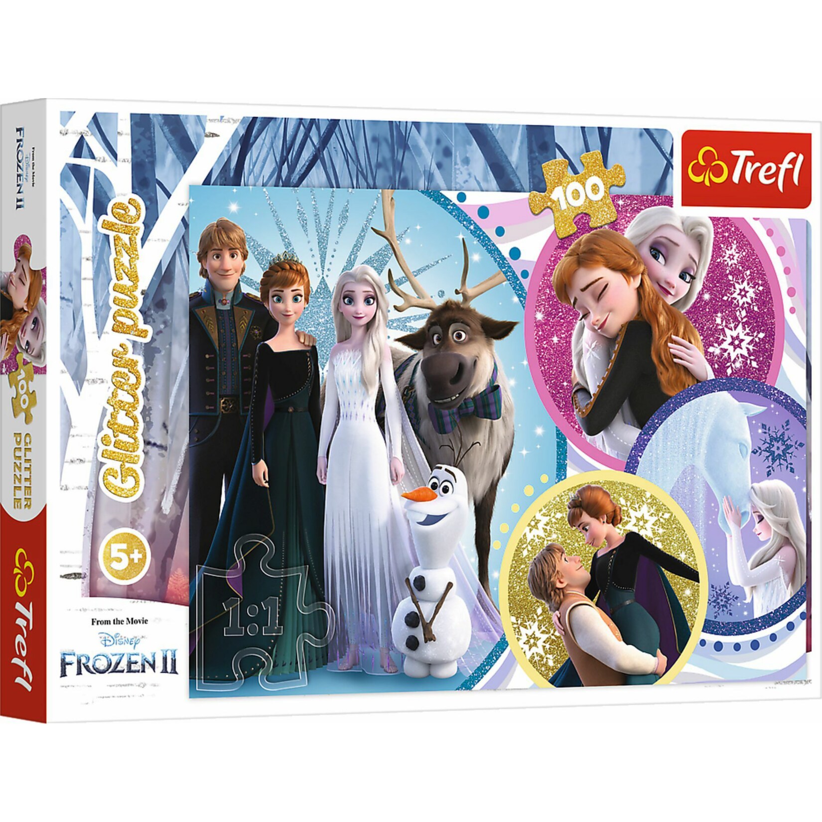 TREFL Glitzer Puzzle 100 &ndash; Disney Frozen - Bild 1