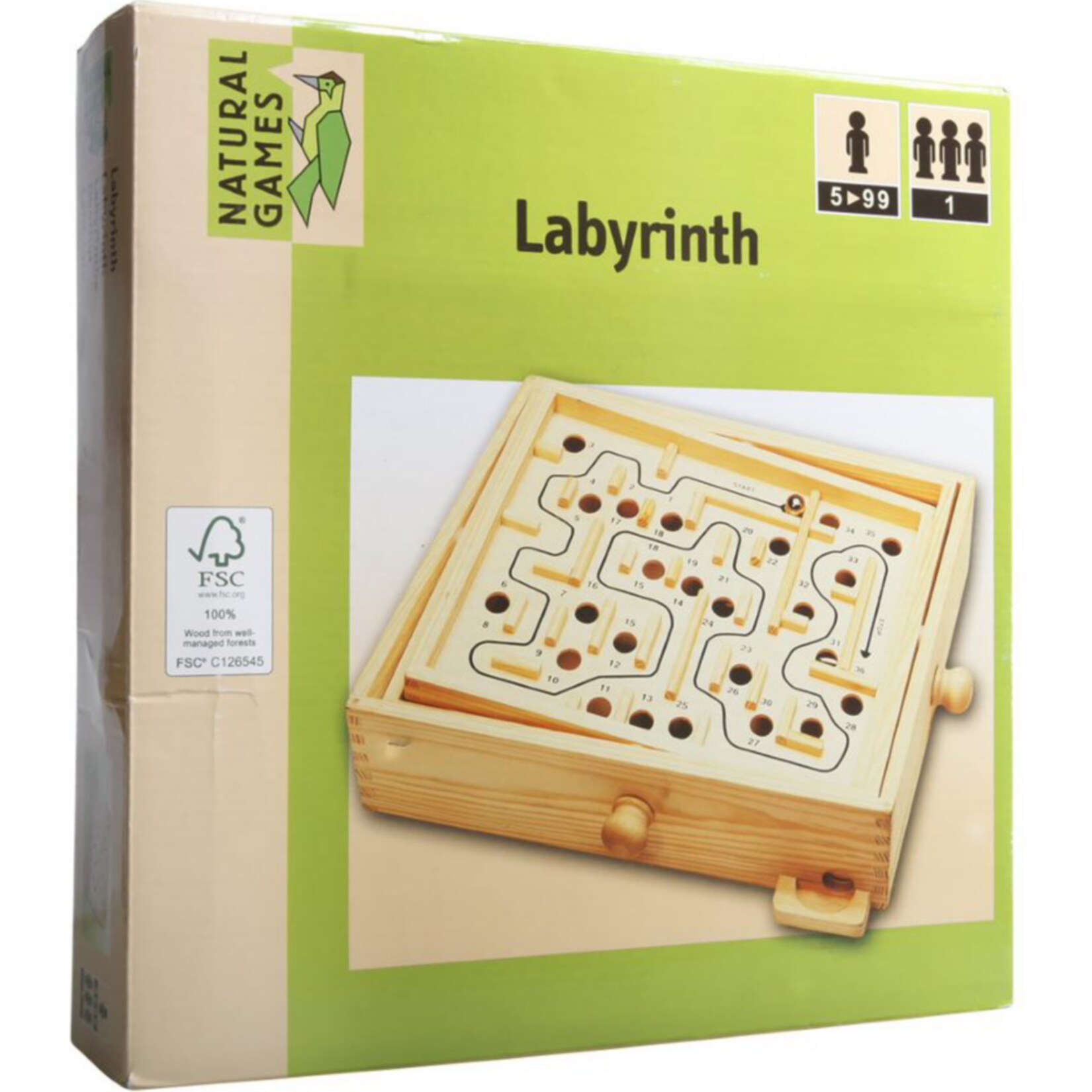 Natural Games Holz Labyrinth 30 x 25,5 cm - Bild 1
