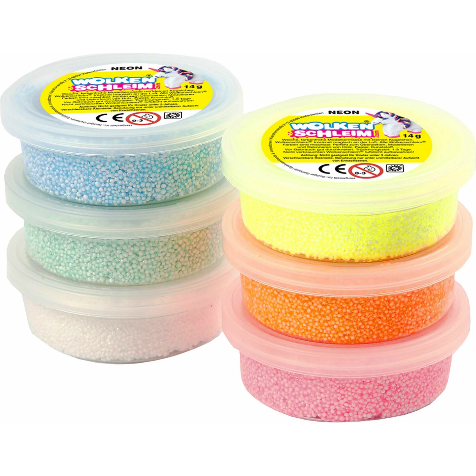 Wolkenschleim Neon-Set 6 Dosen &aacute; 14g - Bild 1