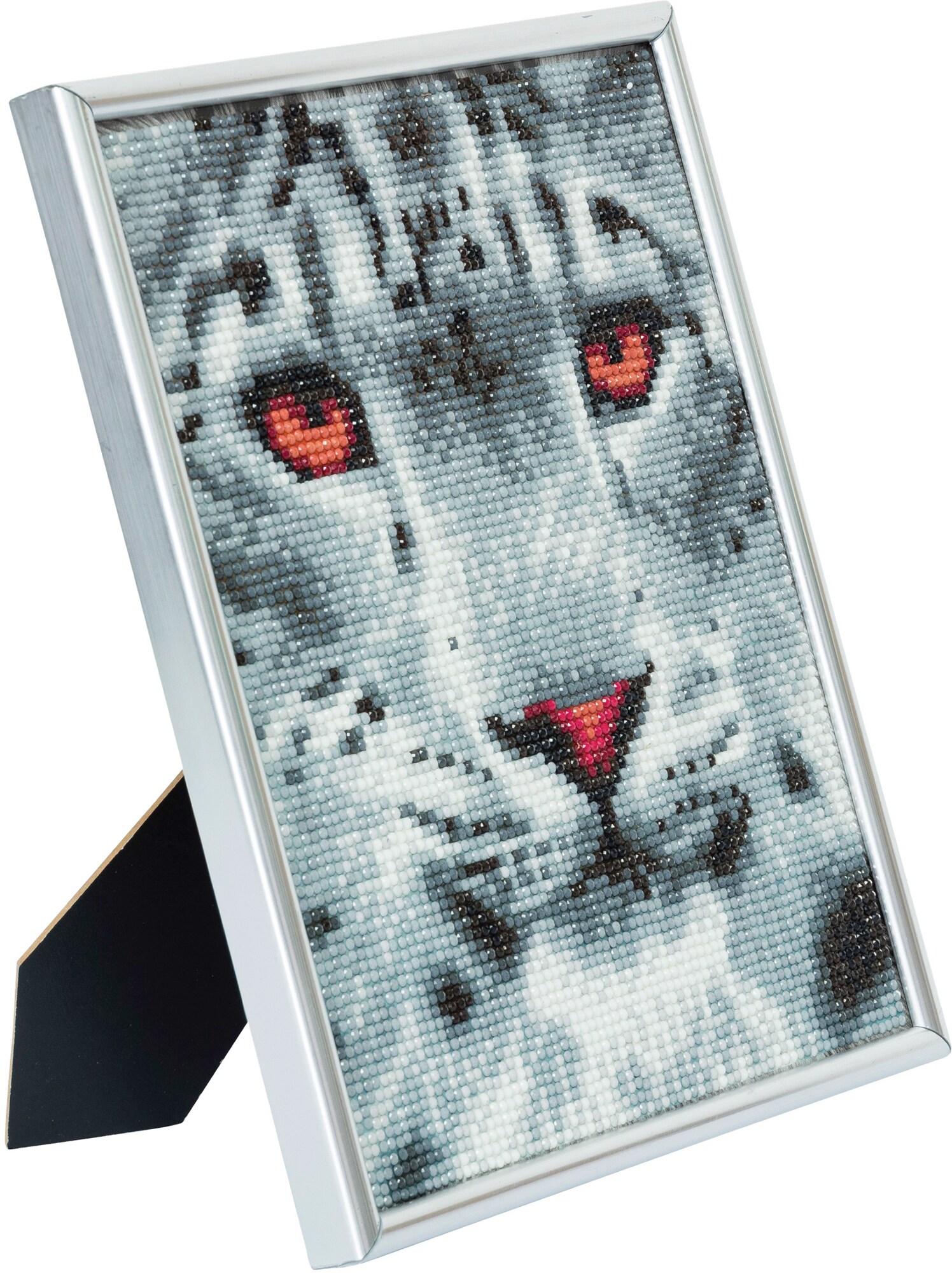 Crystal Art Bilderrahmen Schneeleopard 21x25 cm - Bild 1