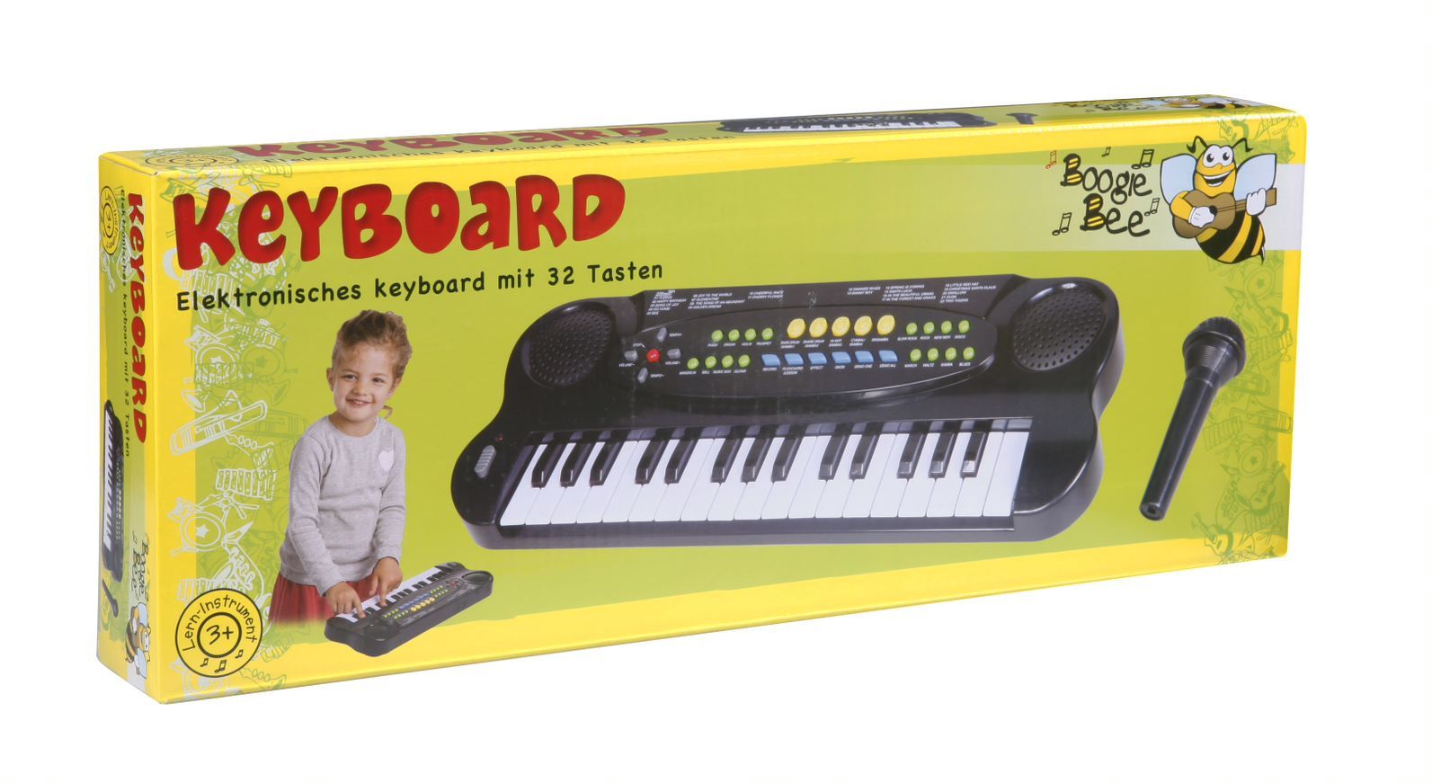 Boogie Bee Elektronisches Keyboard mit Mikrofon, L&auml;nge 43 cm - Bild 1