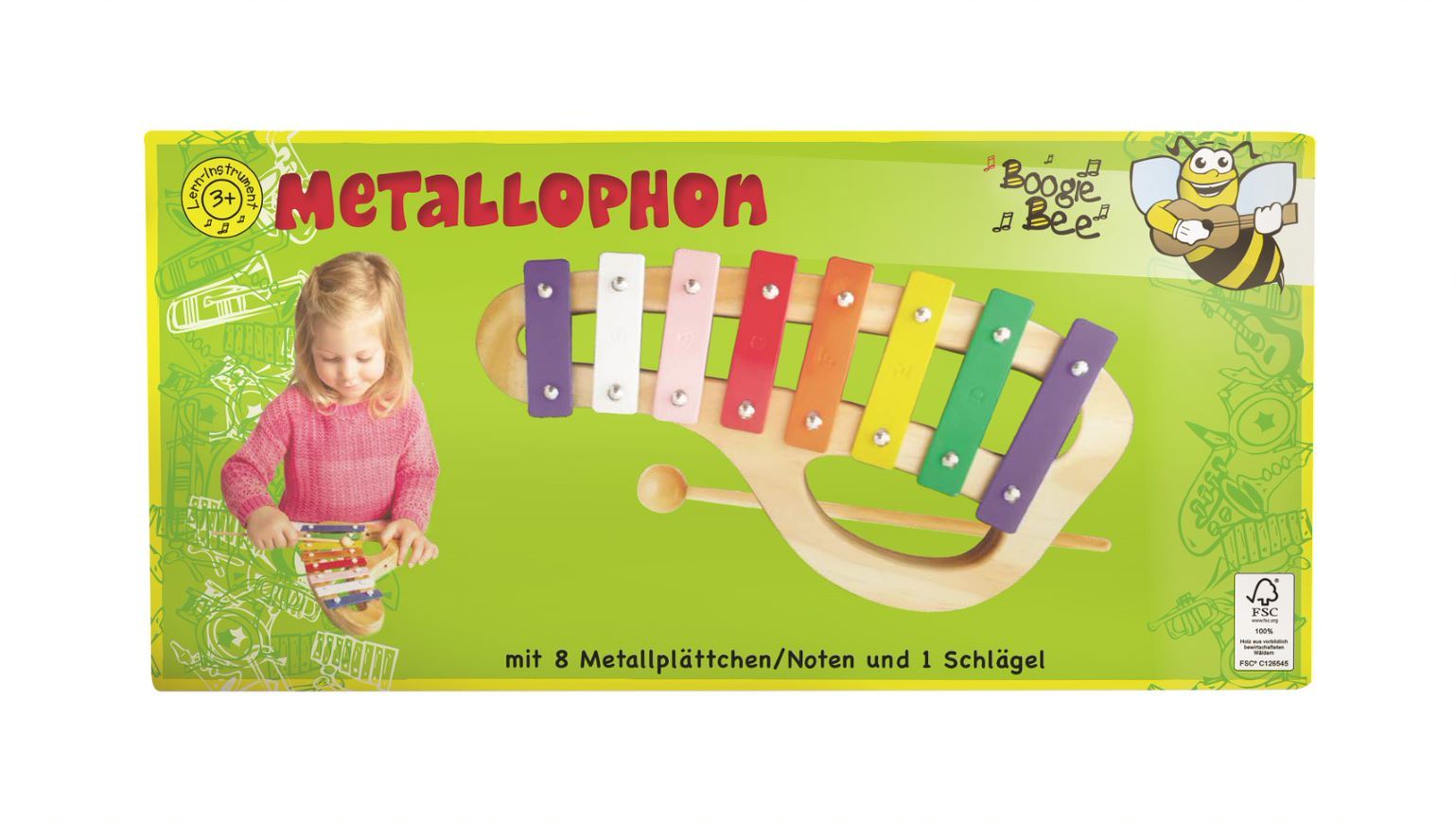 Boogie Bee Metallophon Holz mit 8 Noten - Bild 1