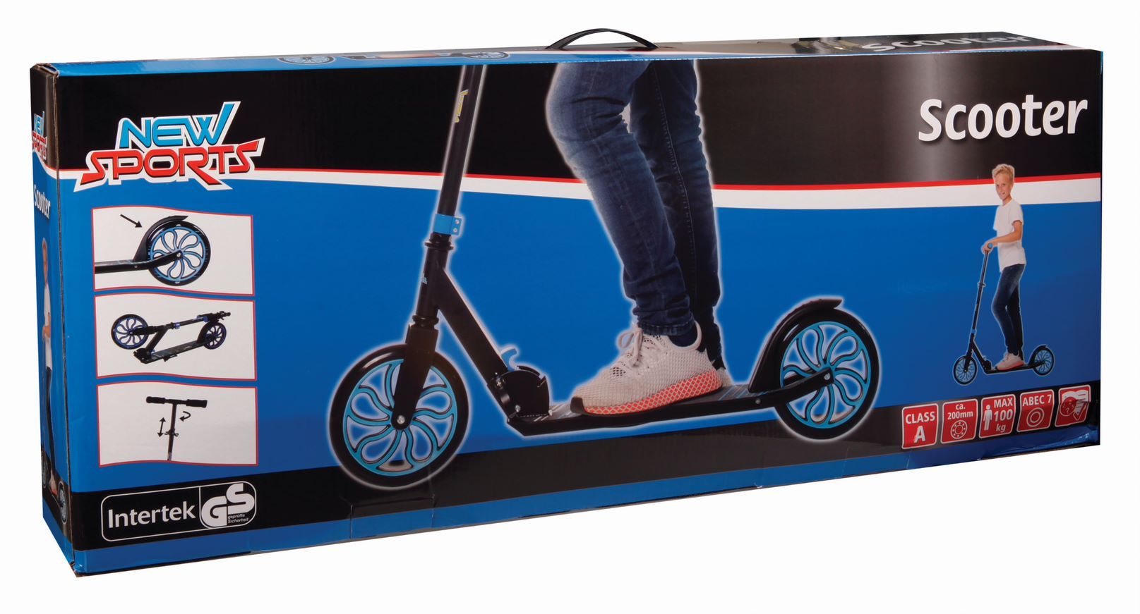 New Sports Scooter Blau/Schwarz, 200 mm, ABEC 7 - Bild 1
