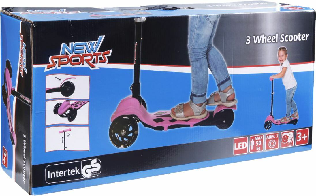 New Sports 3-Wheel Scooter Rosa, 120 mm, ABEC 7 - Bild 1
