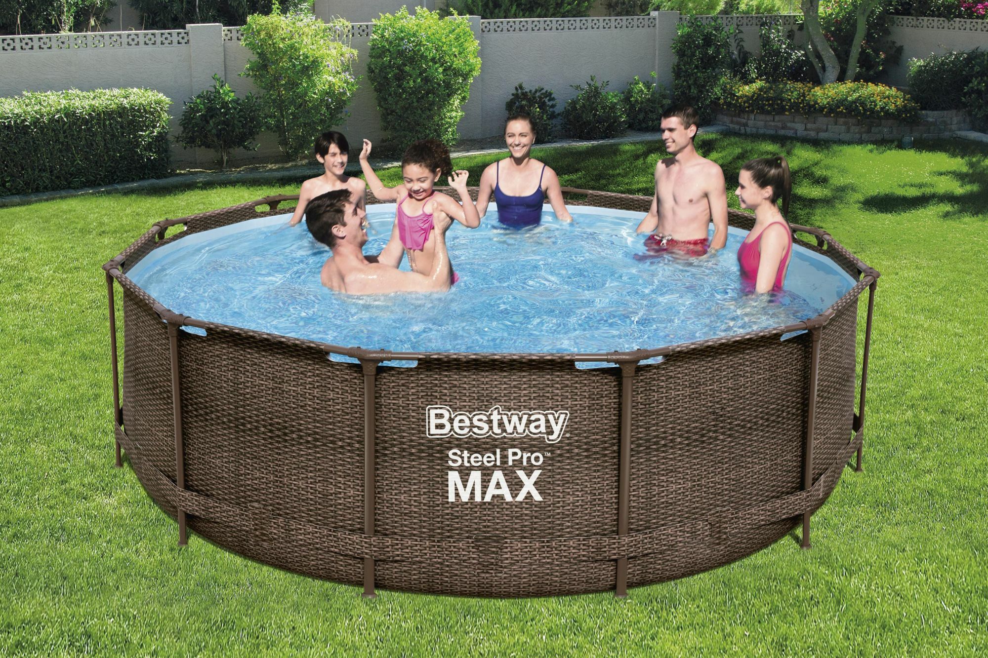 Bestway Steel Pro Max&trade;  Frame Pool Komplett-Set, rund, mit Filterpumpe & Sicherheitsleiter 366 x 100 cm - Bild 1