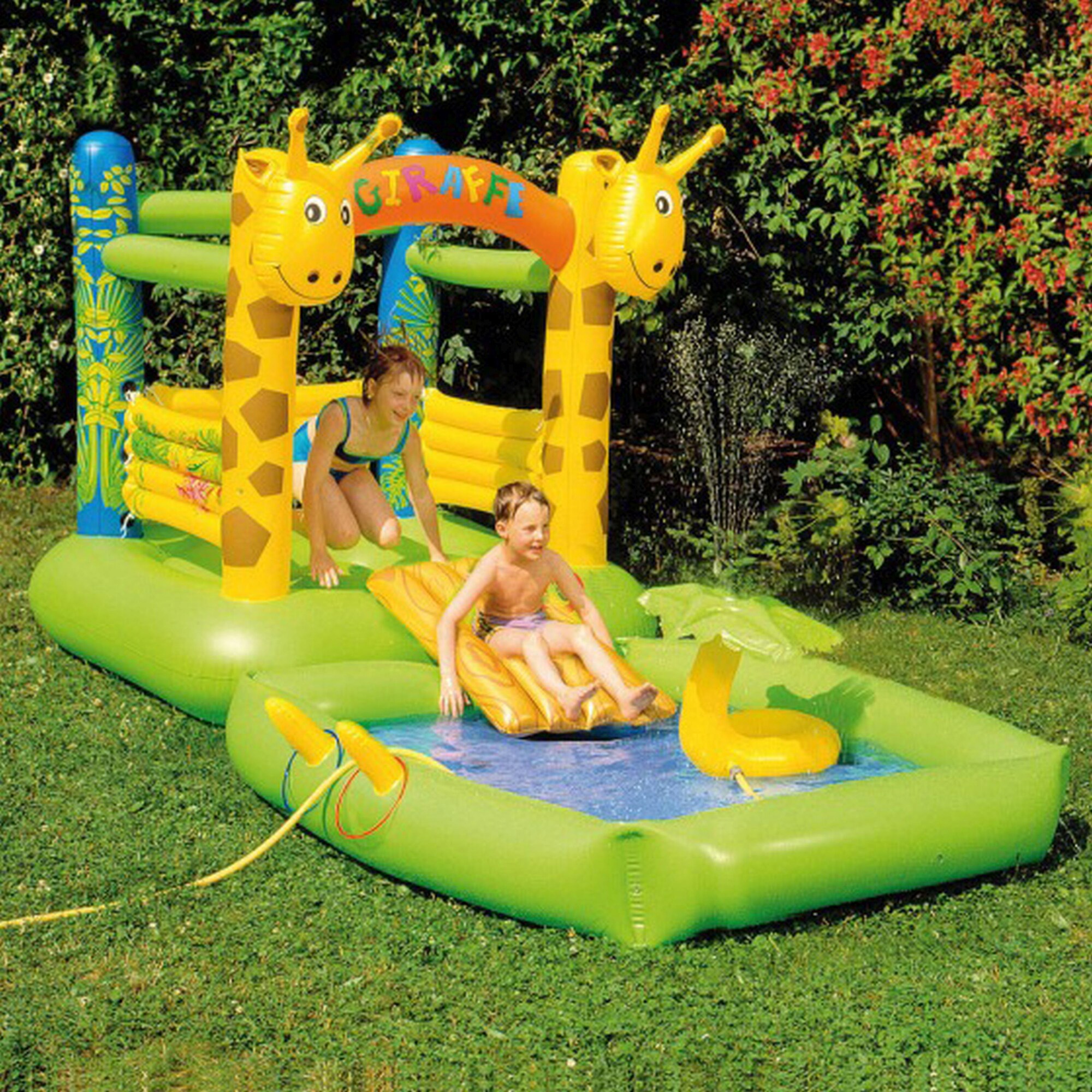 Happy People H&uuml;pfburg+Pool Giraffe m.Spr&uuml;hfunktion - Bild 1