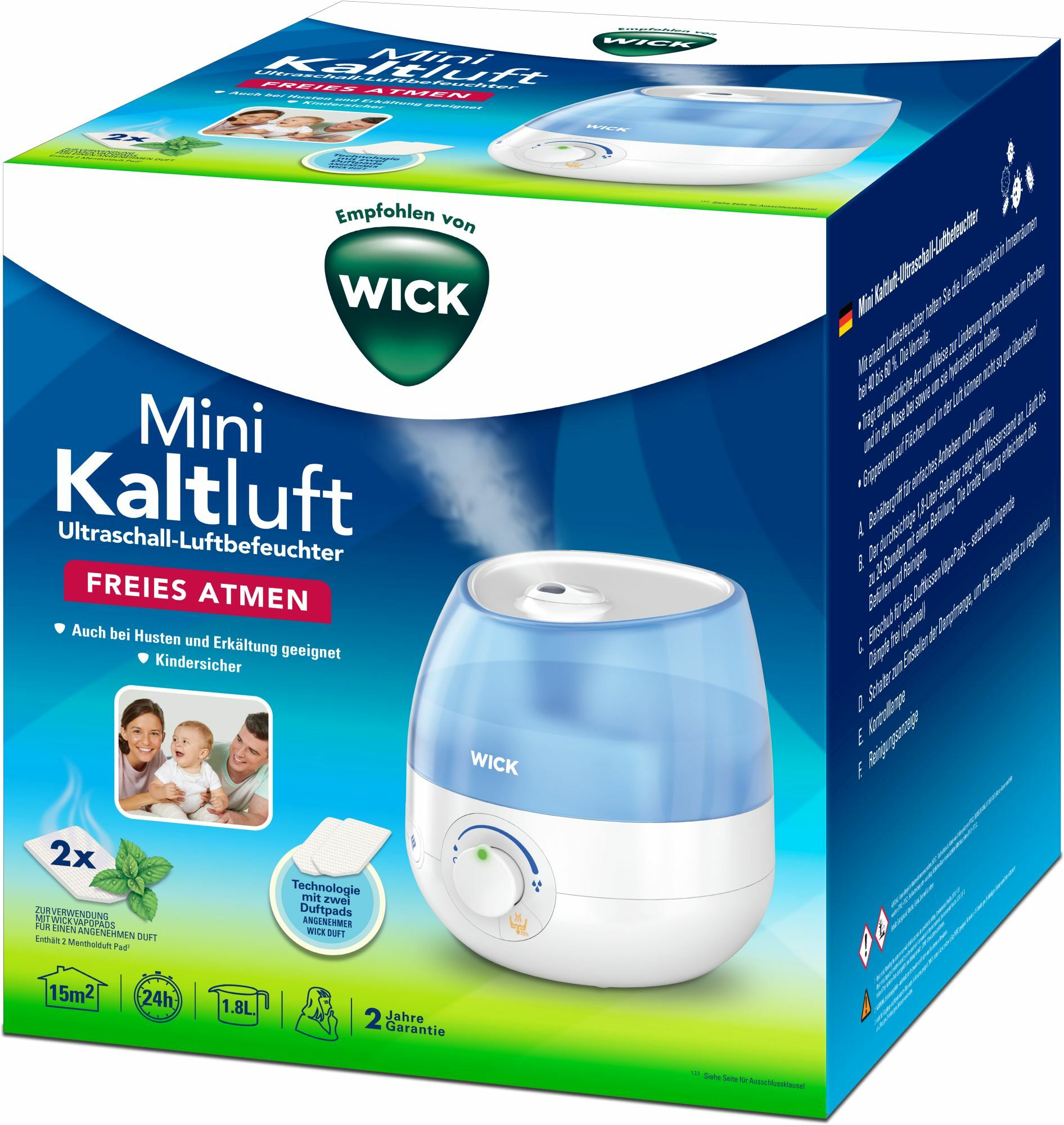 WICK&reg; Mini-Ultraschall-Kaltluftbefeuchter - Bild 1