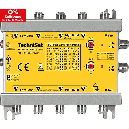 TechniSat TECHNIROUTER 5/2x16 (Einkabel-Umsetzer-Verteilanlage, SCR-Technik, Quattro-LNBs) - Bild 1