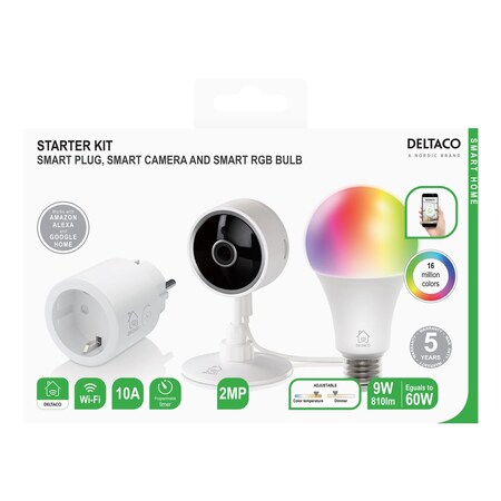 DELTACO SMART HOME Starter Kit mit FullHD Kamera Steckdose Glühbirne online  kaufen bei Netto