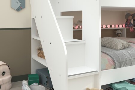 1 mit Weiß kaufen Bettschubkasten Parisot Netto Eiche Bibop Lattenrostplatten 90*200 + + Regalfächer Etagenbett online bei