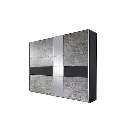 Schwebetürenschrank Pinar grau 2 Türen B 261 cm - Bild 1