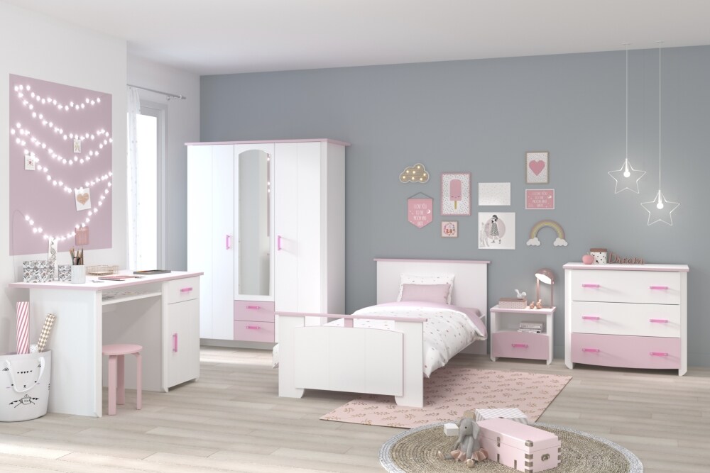 Kinderzimmer Biotiful Parisot 5 Tlg Weiss Rosa Online Kaufen Bei Netto