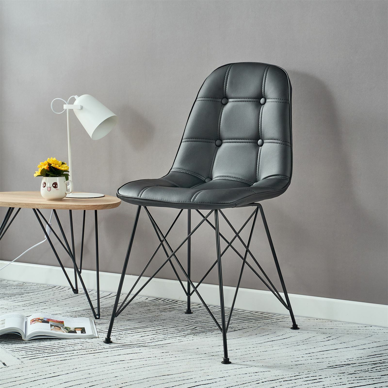 IDIMEX Esszimmerstuhl Kunstleder 4er Set IMRAN - Bild 1