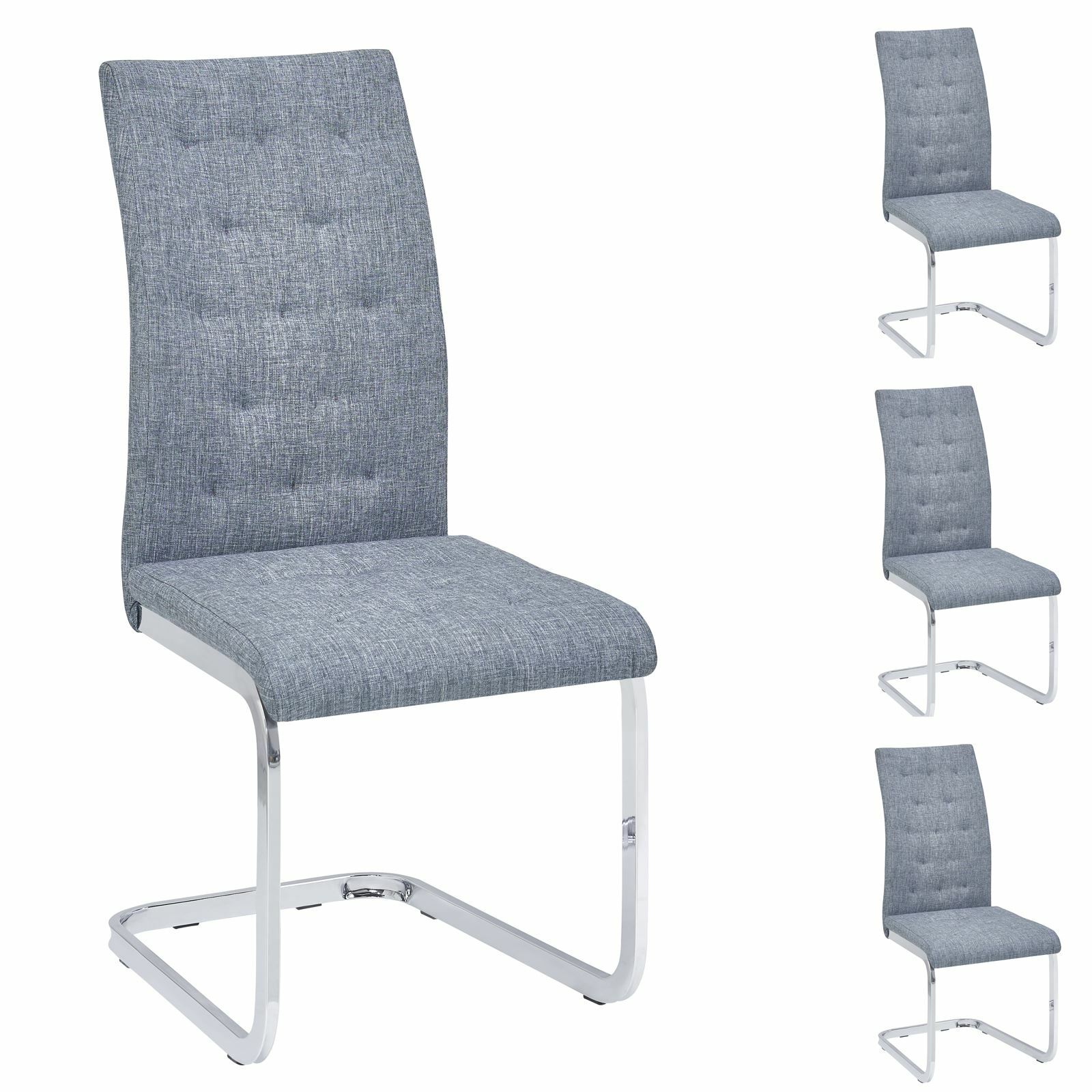 IDIMEX Schwingstuhl Stoff 4er Set CHLOE - Bild 1