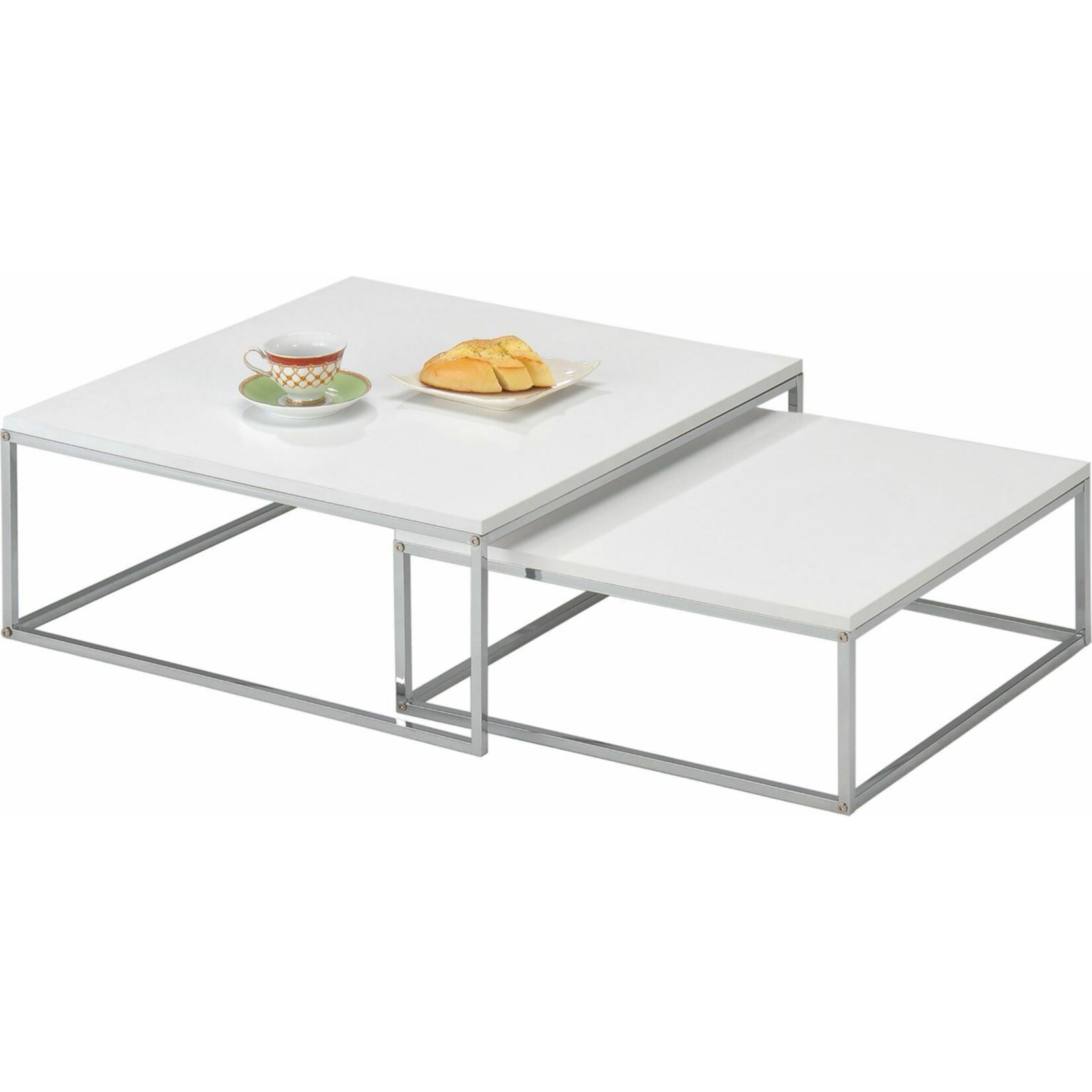 IDIMEX Couchtisch IZMIR im 2er Set in wei&szlig; - Bild 1