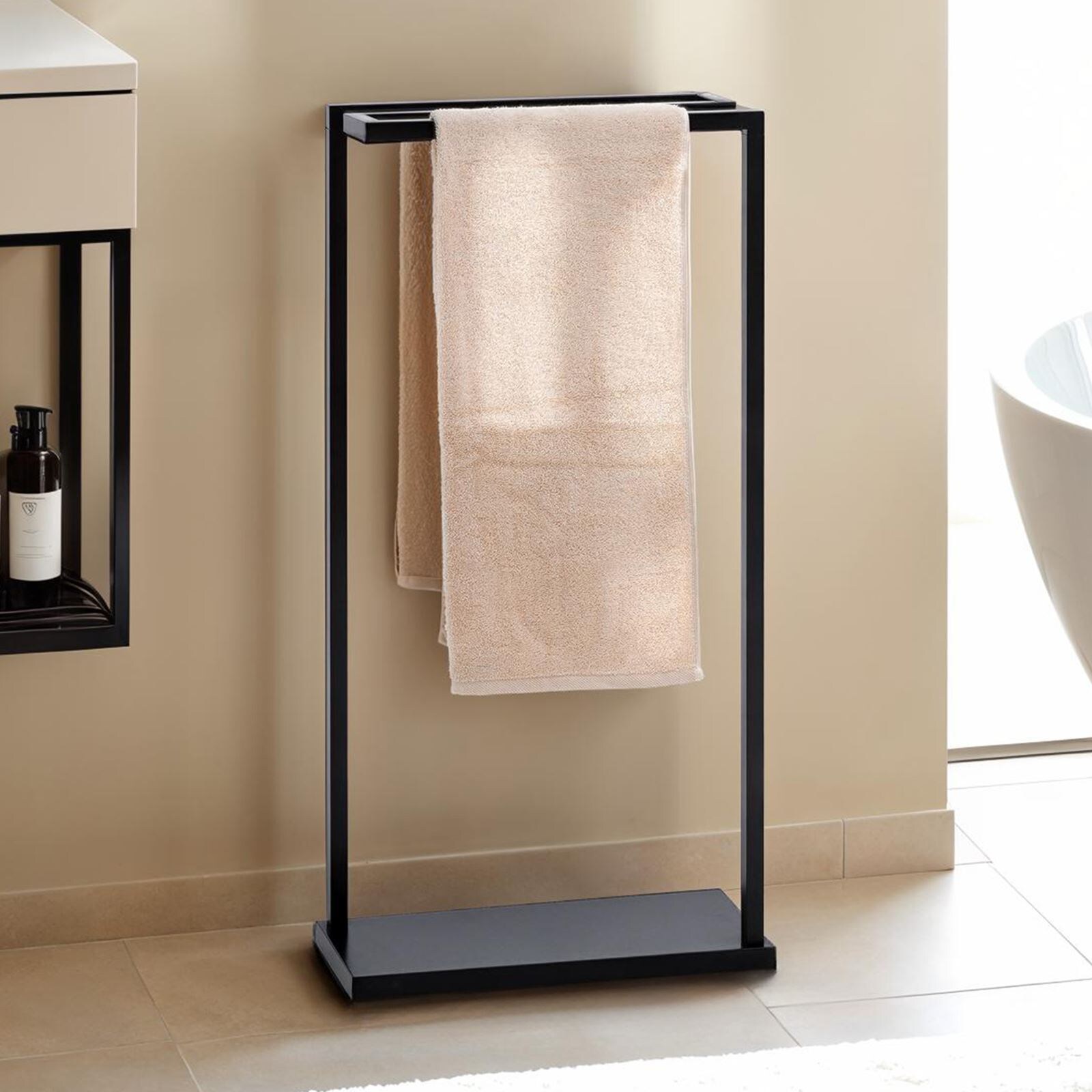 IDIMEX Handtuchhalter LUDO mit 2 Stangen – Schwarz | 04016787183719