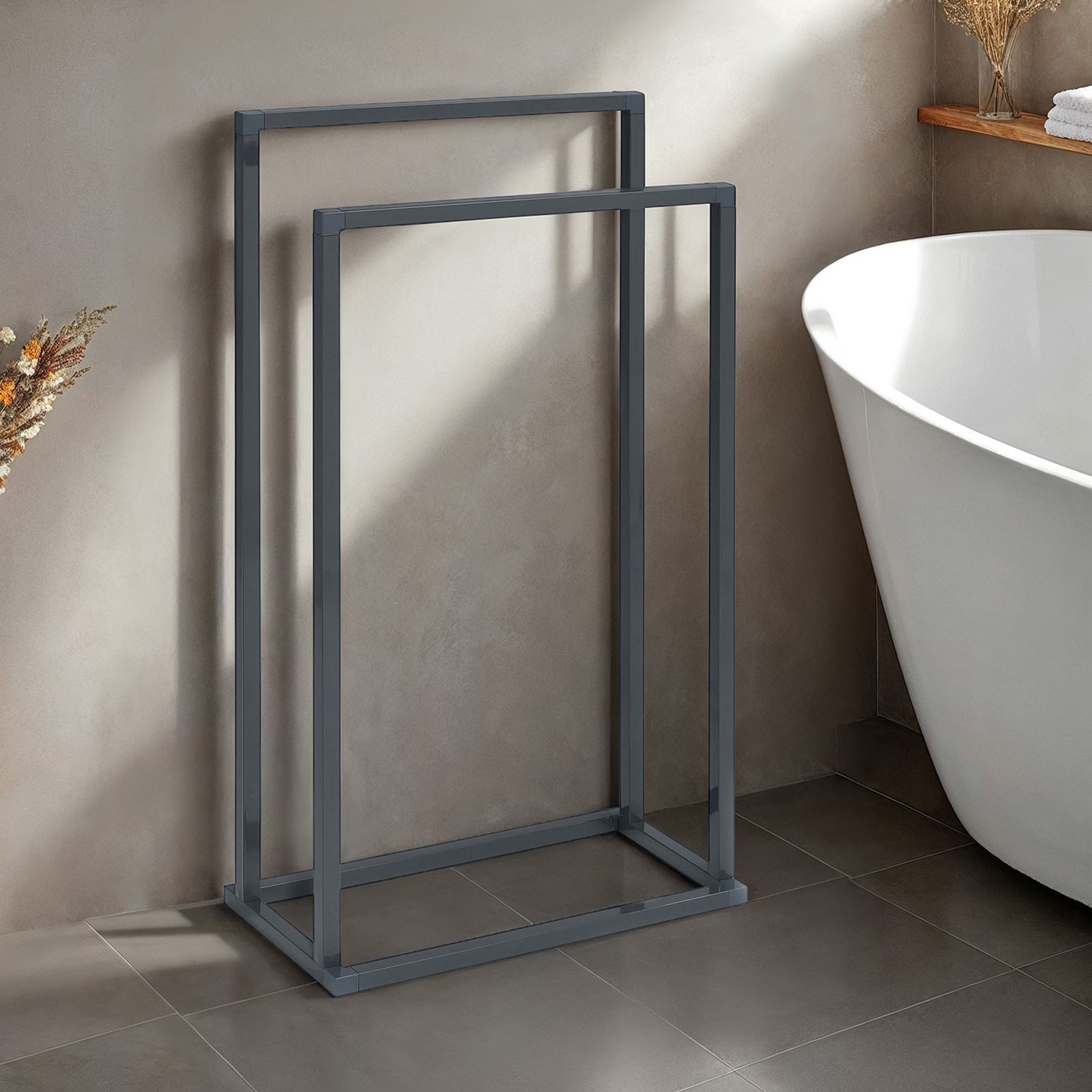 IDIMEX Handtuchhalter MAILO mit 2 Stangen &ndash; Schwarz - Bild 1