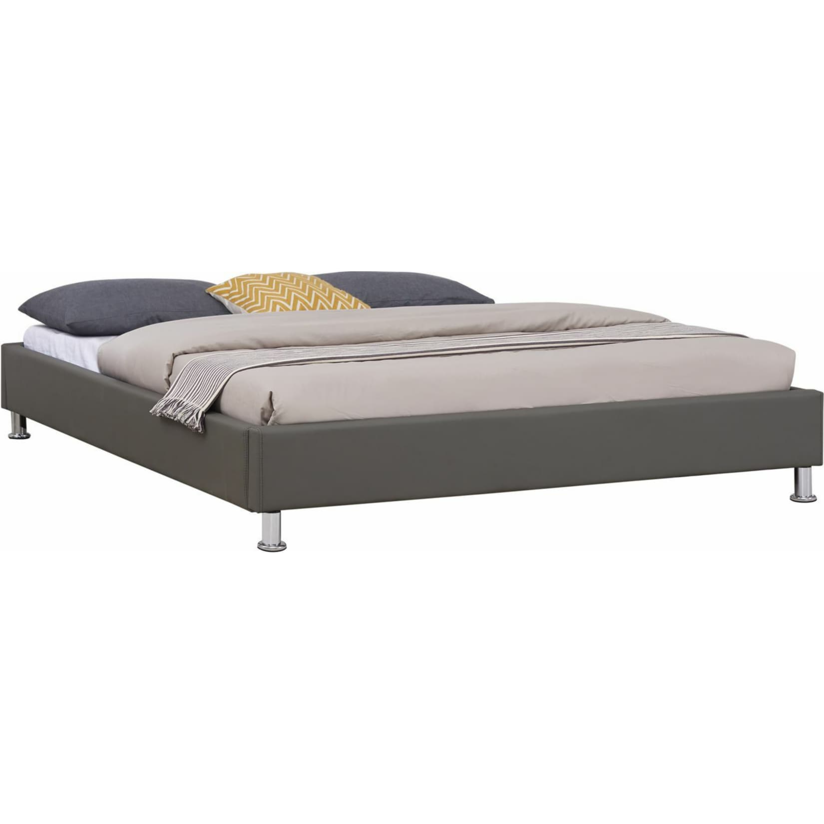 IDIMEX Futonbett NIZZA 160 x 200 cm Kunstlederbezug in grau - Bild 1