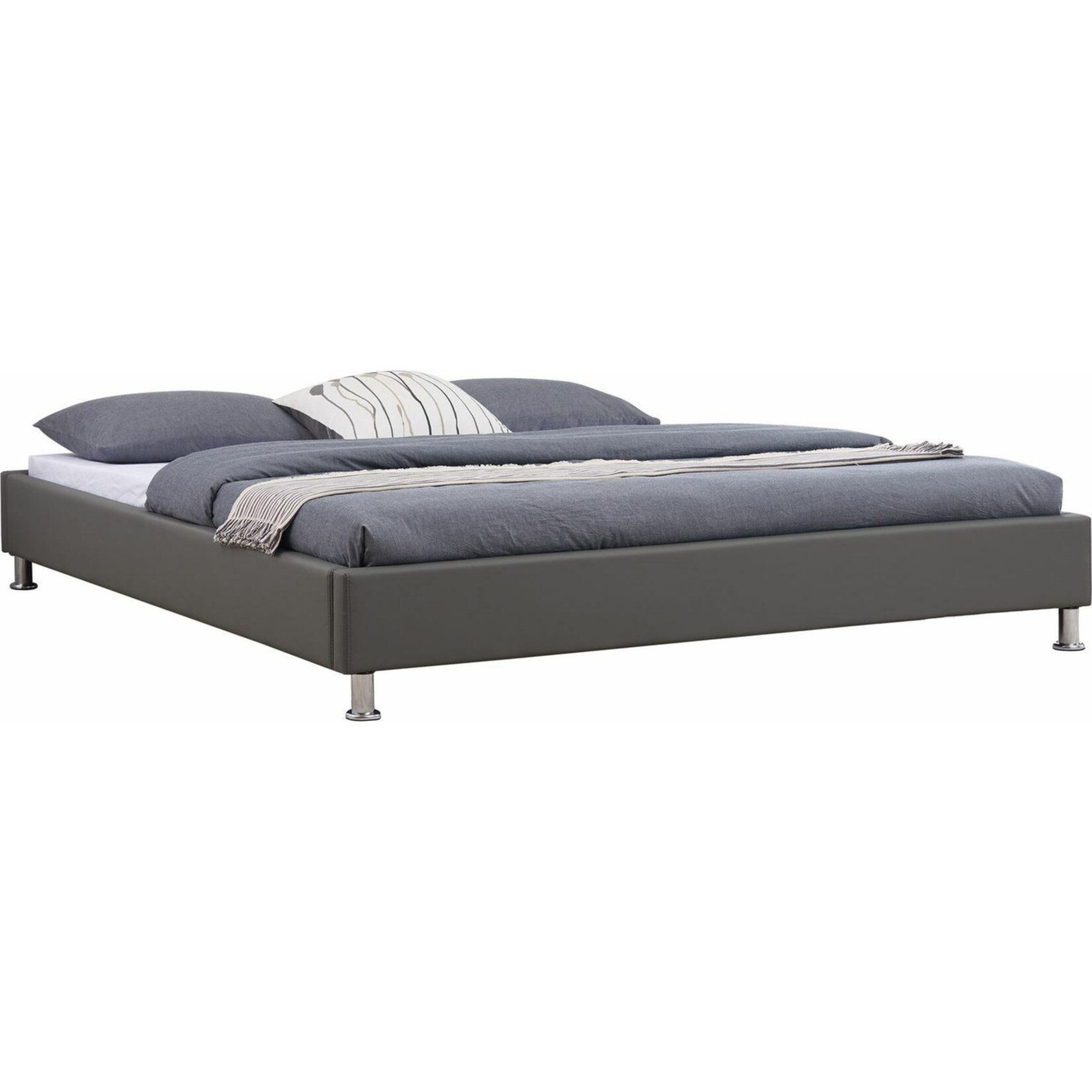 IDIMEX Futonbett NIZZA 180 x 200 cm Kunstlederbezug in grau - Bild 1