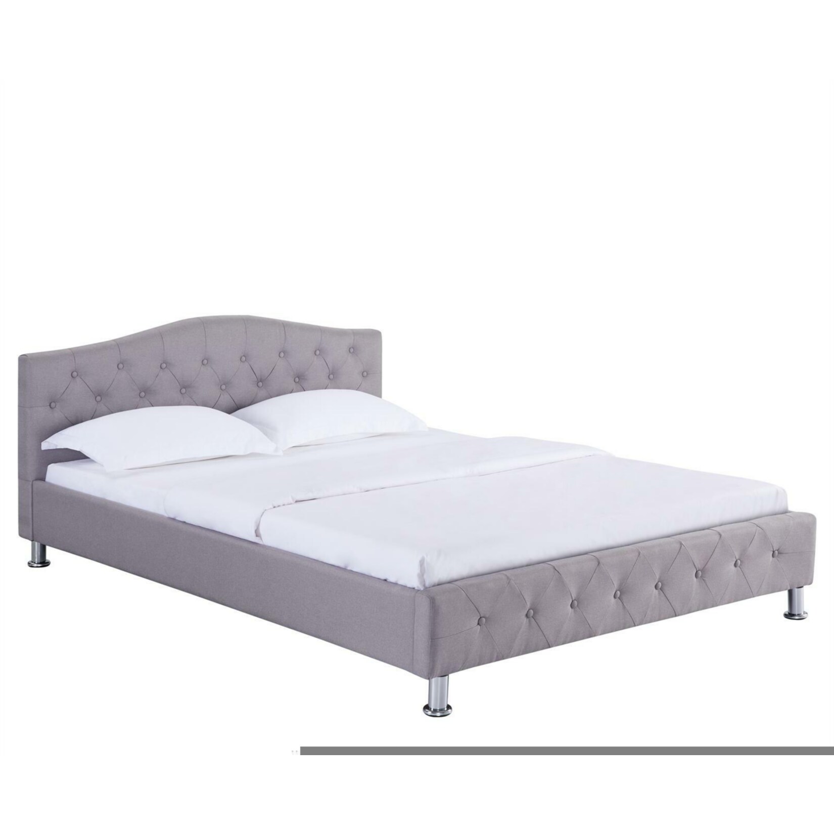 IDIMEX Polsterbett BIARRITZ 140 x 190 cm mit Stoffbezug in grau - Bild 1