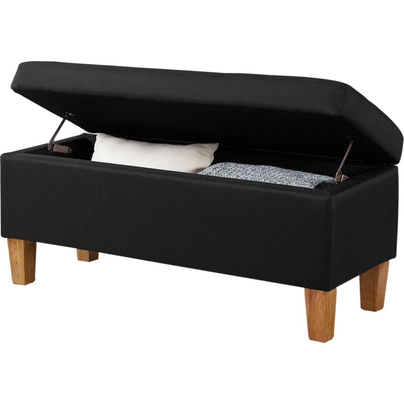 IDIMEX Sitzbank LILLE Stoffbezug in schwarz mit Stauraum - Bild 1