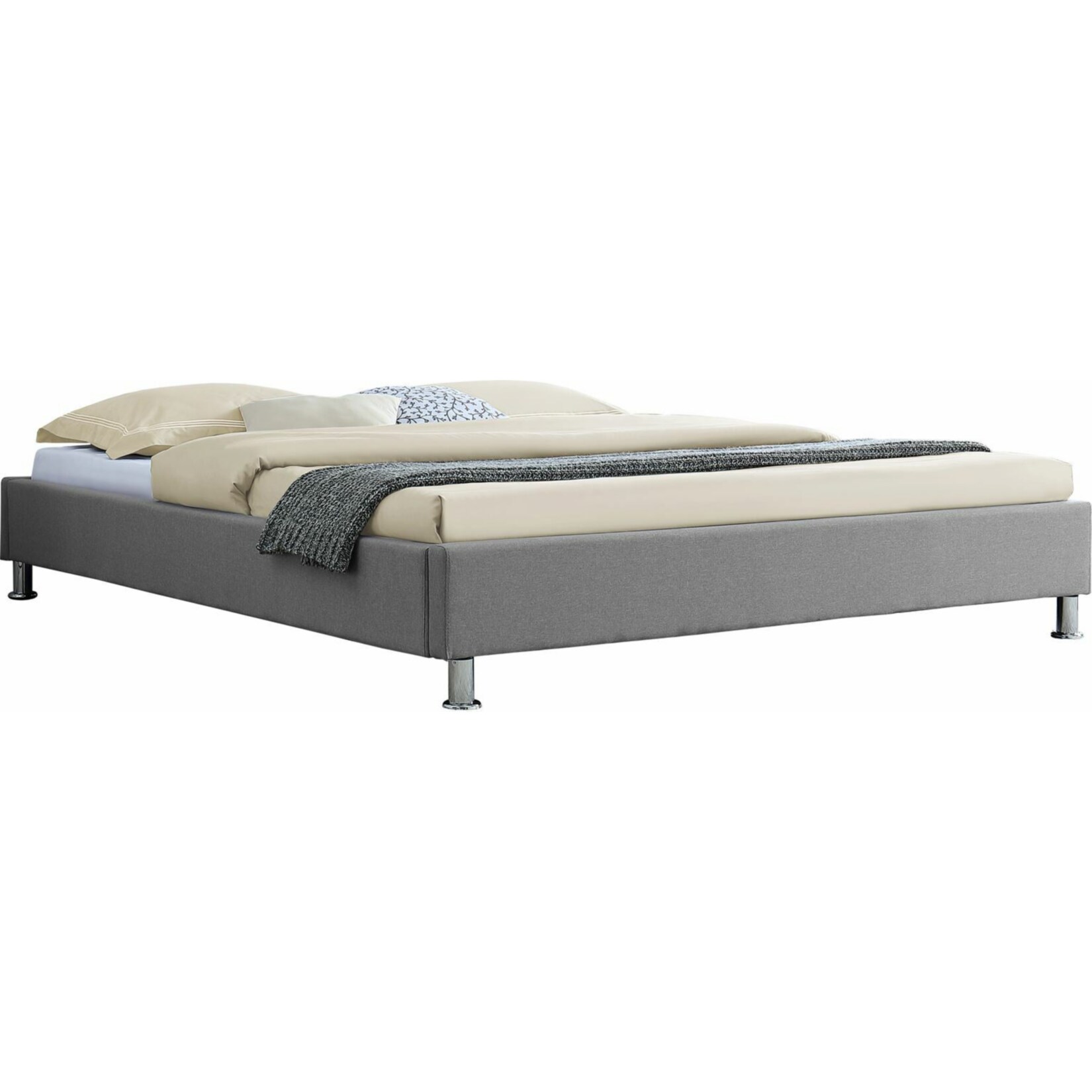 IDIMEX Futonbett NIZZA 160 x 200 cm Stoffbezug in grau - Bild 1