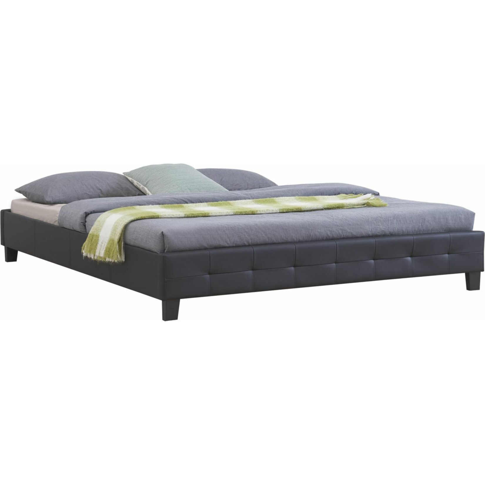 IDIMEX Futonbett GOMERA 180 x 200 cm Kunstlederimitat in grau - Bild 1