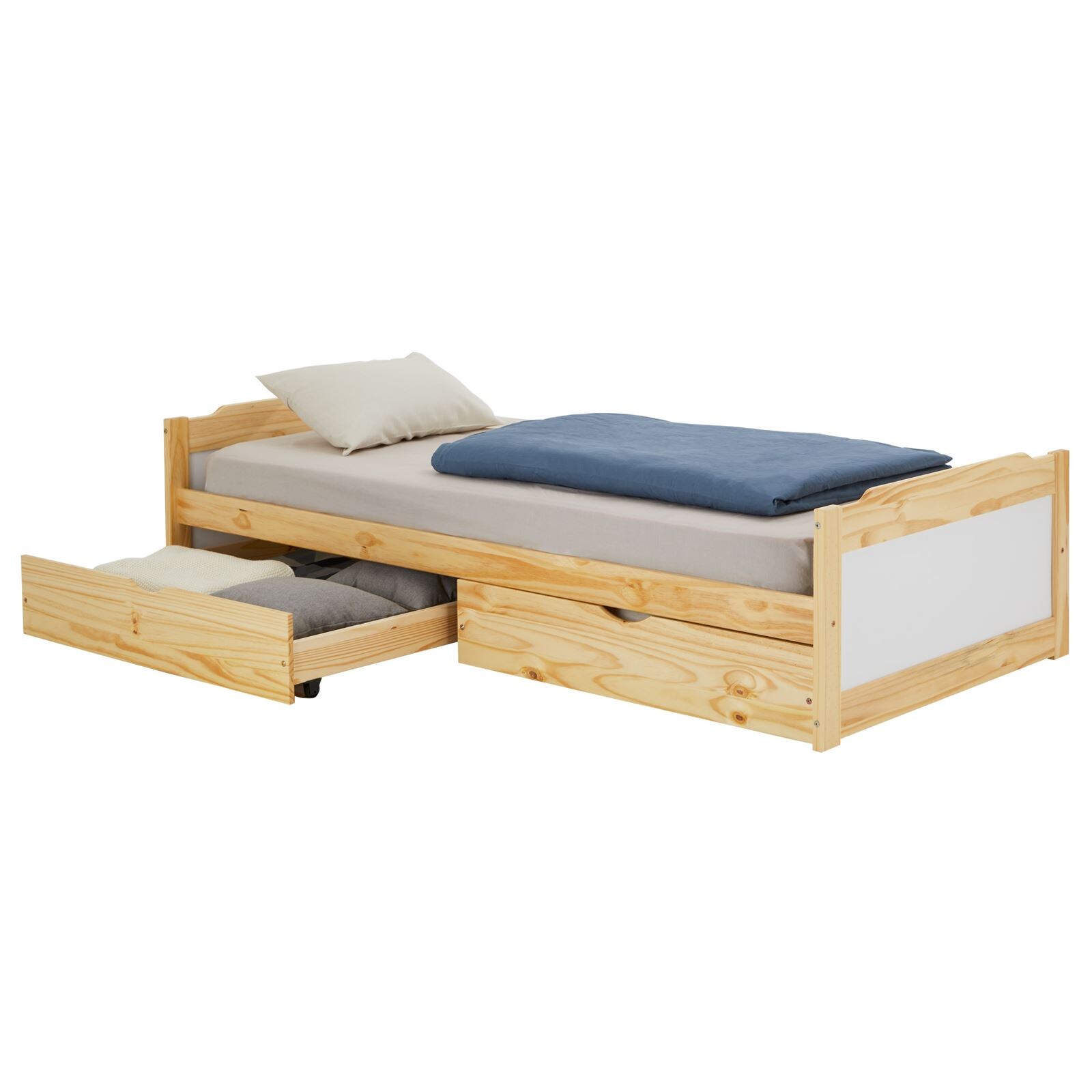 IDIMEX Bett mit Stauraum FRITZ 90x200 cm, in natur - Bild 1