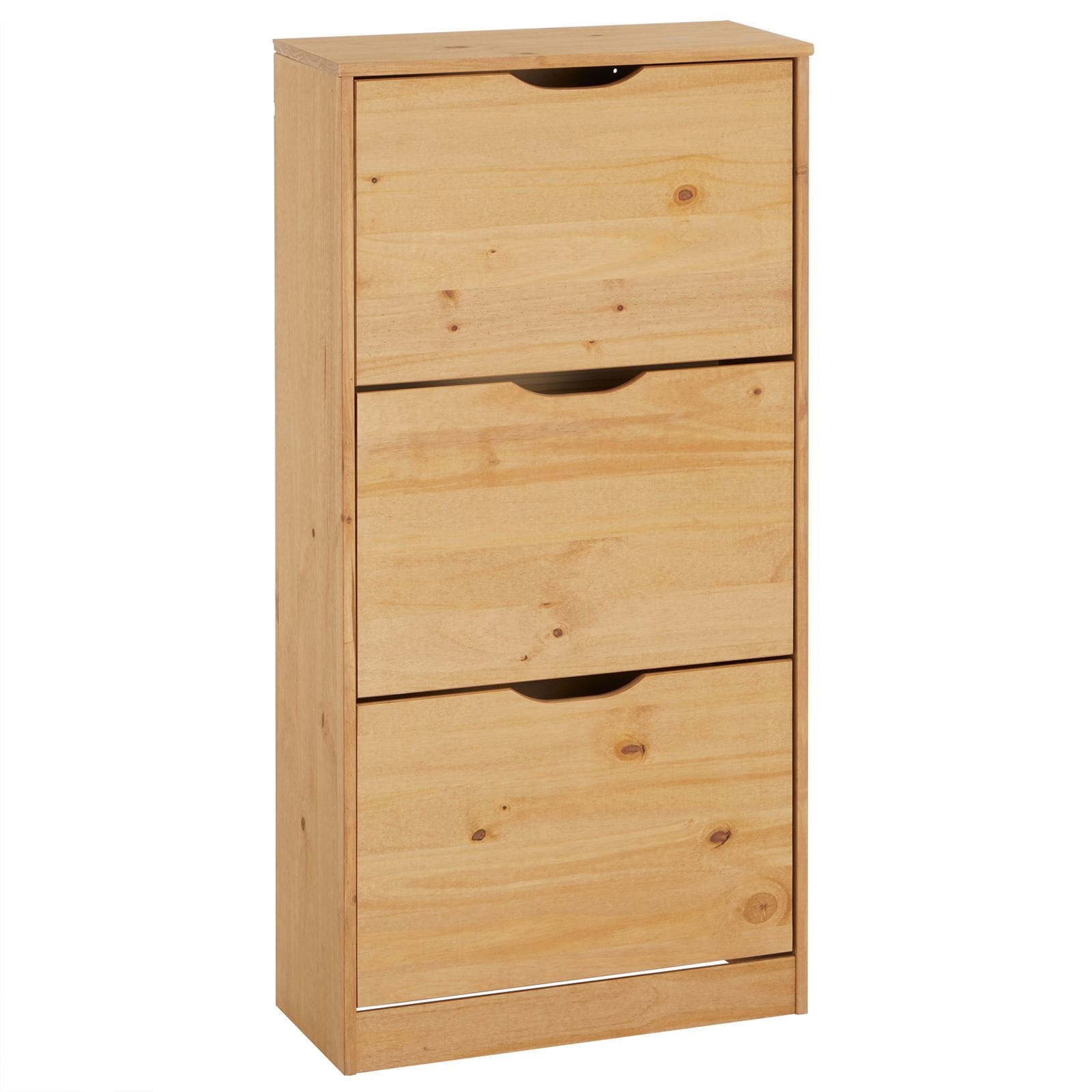 IDIMEX Schuhschrank BASIL mit 3 Kipper in braun, kiefer massiv BASIL - Bild 1