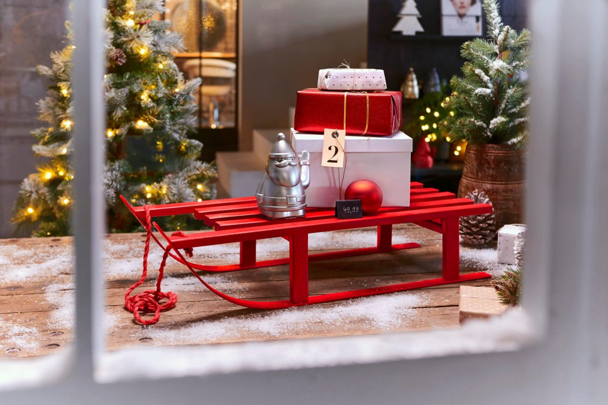 Weihnachtsdeko Schlitten Rot Online Kaufen Bei Netto