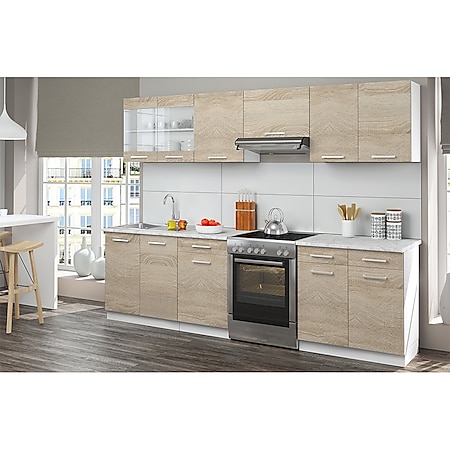 Vicco Küche Küchenzeile Küchenblock Einbauküche 270 cm Sonoma Eiche - Bild 1