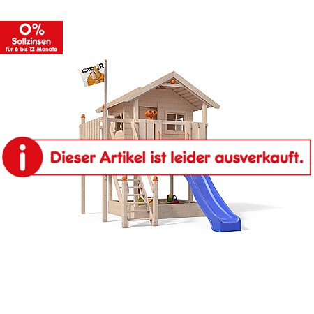 Oskar Spielturm Colino Baumhaus Rutsche blau Sandkasten ohne Schaukelanbau - Bild 1